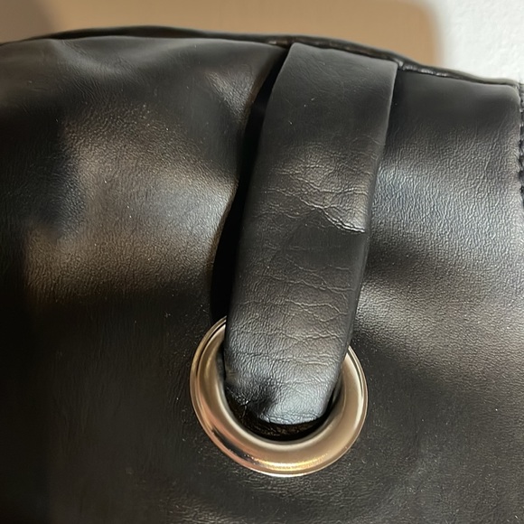 Women’s black satchel handbag w/ silver eyelet holes on from to add decoration - Picture 2 of 10